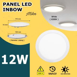 LAMPU DOWNLIGHT LED PANEL 6W 12W 18WATT BULAT / KOTAK BUNDAR F ROUND INBOW IB | AutoStock