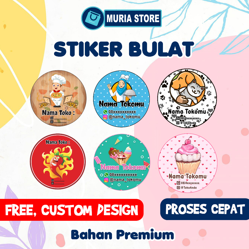 Jual STIKER LABEL KEMASAN MAKANAN ULTAH SNACK CATERING SNACK CUSTOM ...