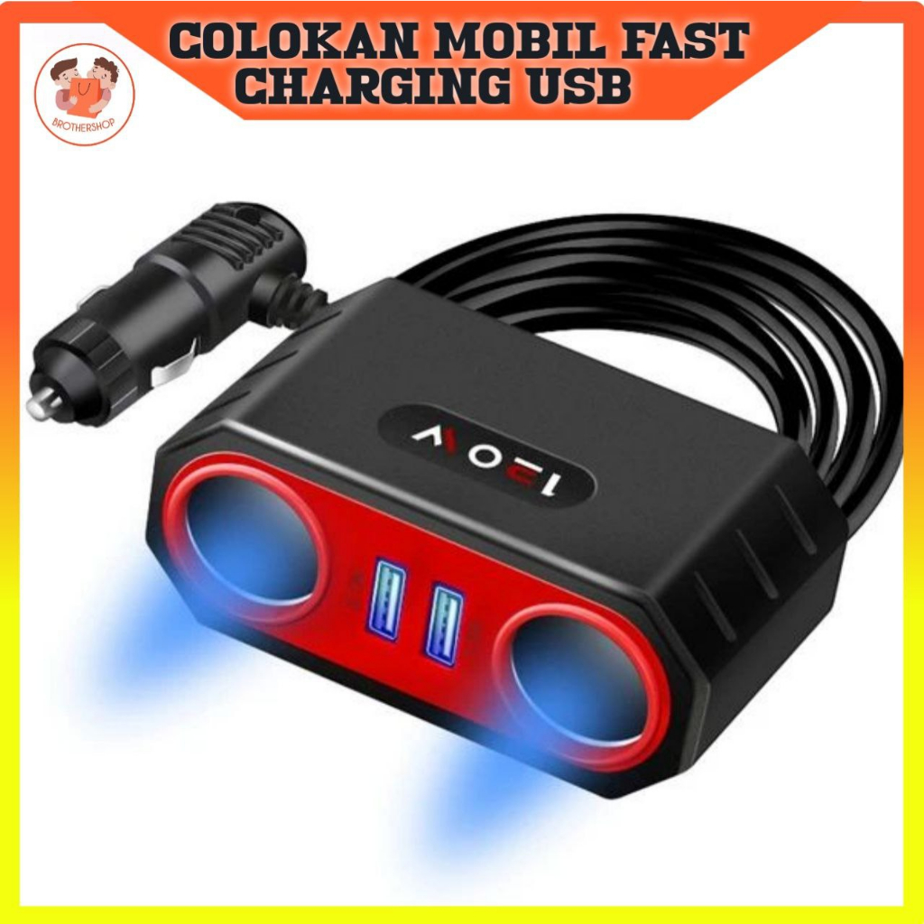 Jual Brother's Shop Car Charger Colokan Mobil Fast Charging Dual Socket ...