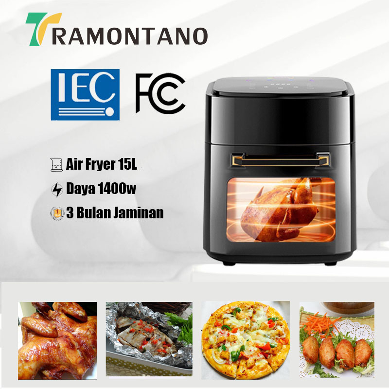 Jual TRAMONTANO Air Fryer 15L Touch Screen / Kapasitas Tinggi 1400 Watt【COD】 Shopee Indonesia