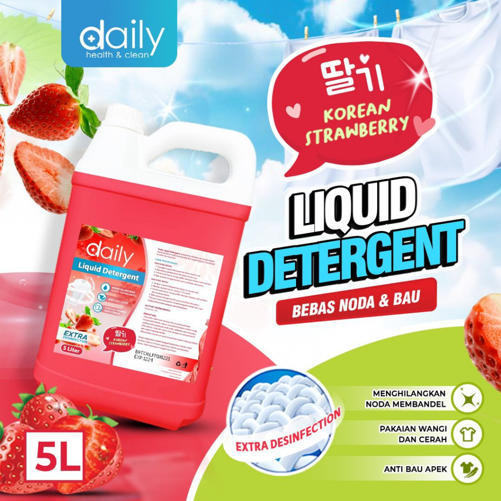 Jual Daily Deterjen Cair Laundry 5 Liter Liquid Detergent Aroma Korean