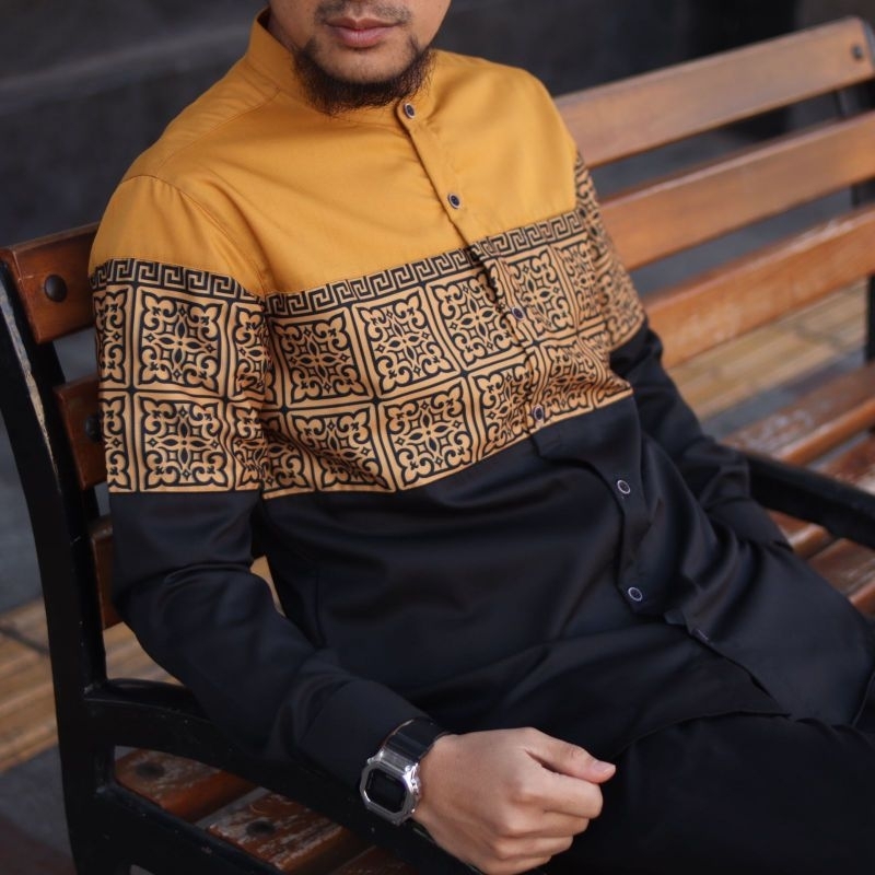 Kemko Lengan Panjang Marajo Motif Songket/Qurta Marajo/Kurta Pakistan