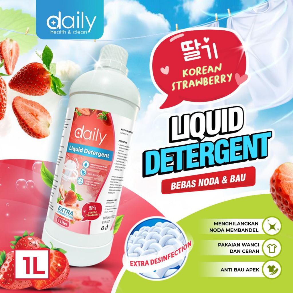 Jual Daily Laundry Liquid Detergent 1 Liter Deterjen Cair Aroma Korean