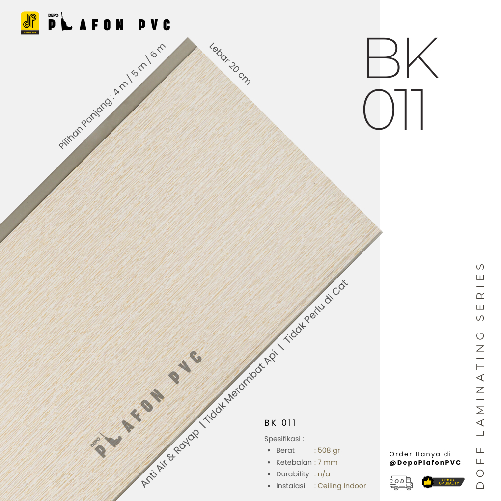 Jual Plafon PVC Doff Laminating Series BK 011 | Shopee Indonesia