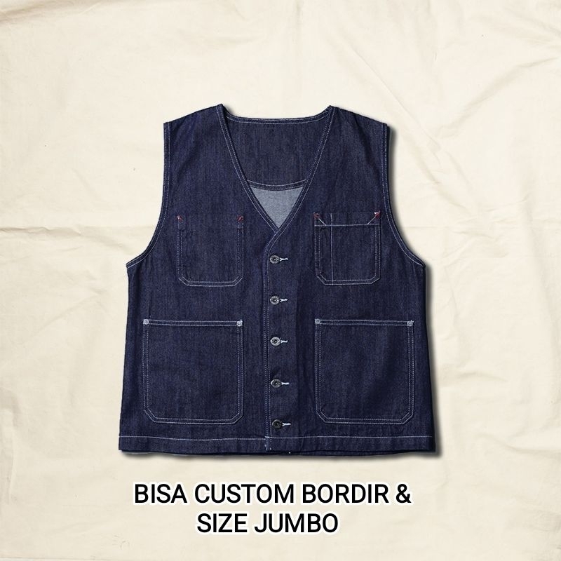 Jual DENIM VEST BLUEBLACK/ ROMPI DENIM Shopee Indonesia