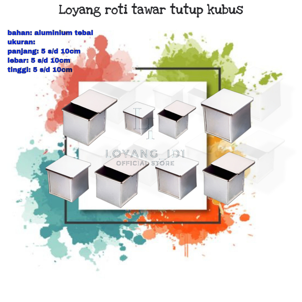 Jual Loyang roti tawar tutup kubus / cetakan roti tawar mini - anti ...