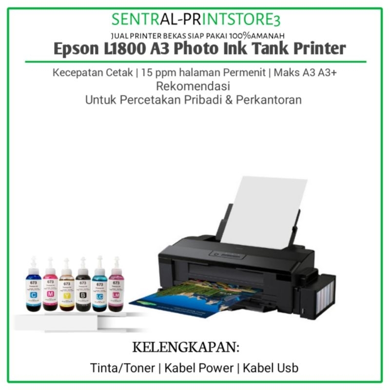 Jual Printer epson l1800 ink tank borderless a3 photo Printer A3 ...