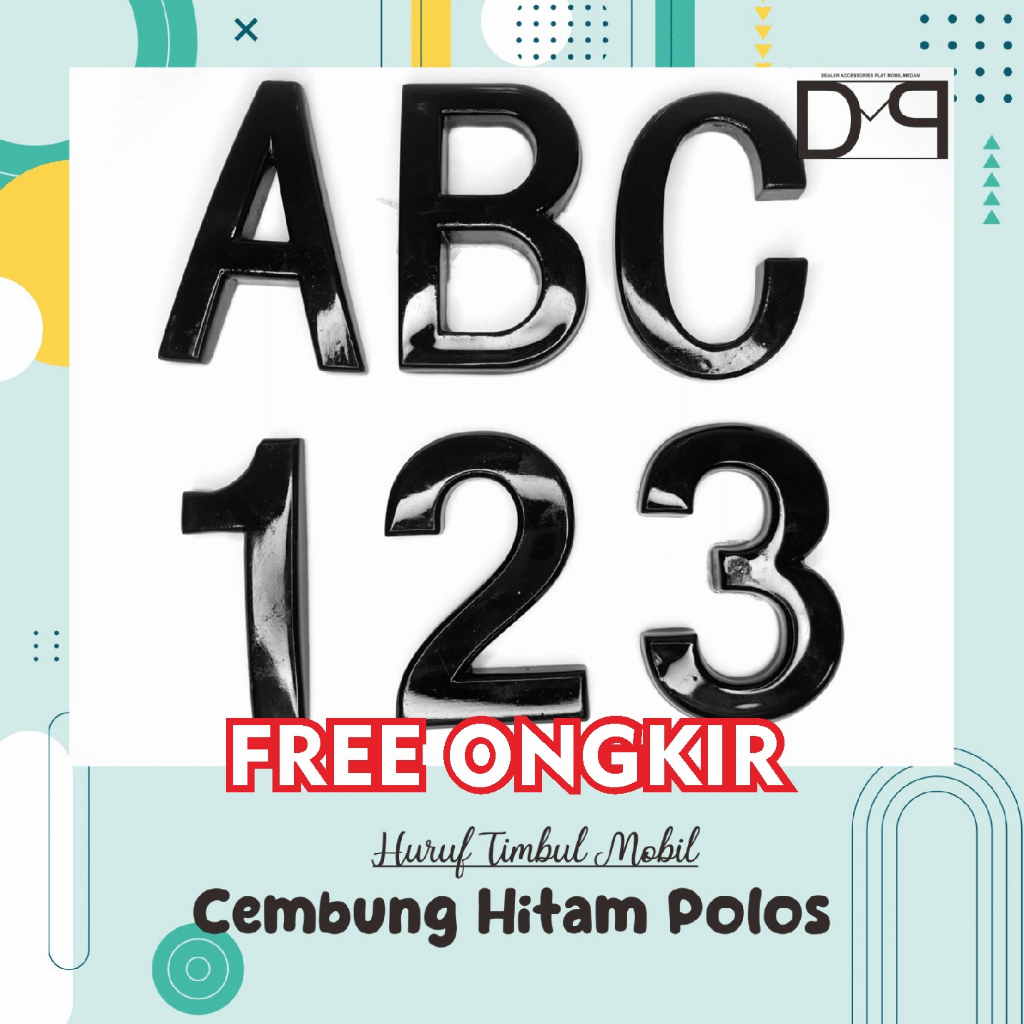 Jual HURUF/NOMOR PLAT MOTOR/MOBIL SATUAN/GROSIR - HITAM MEWAH 3,5cm ...