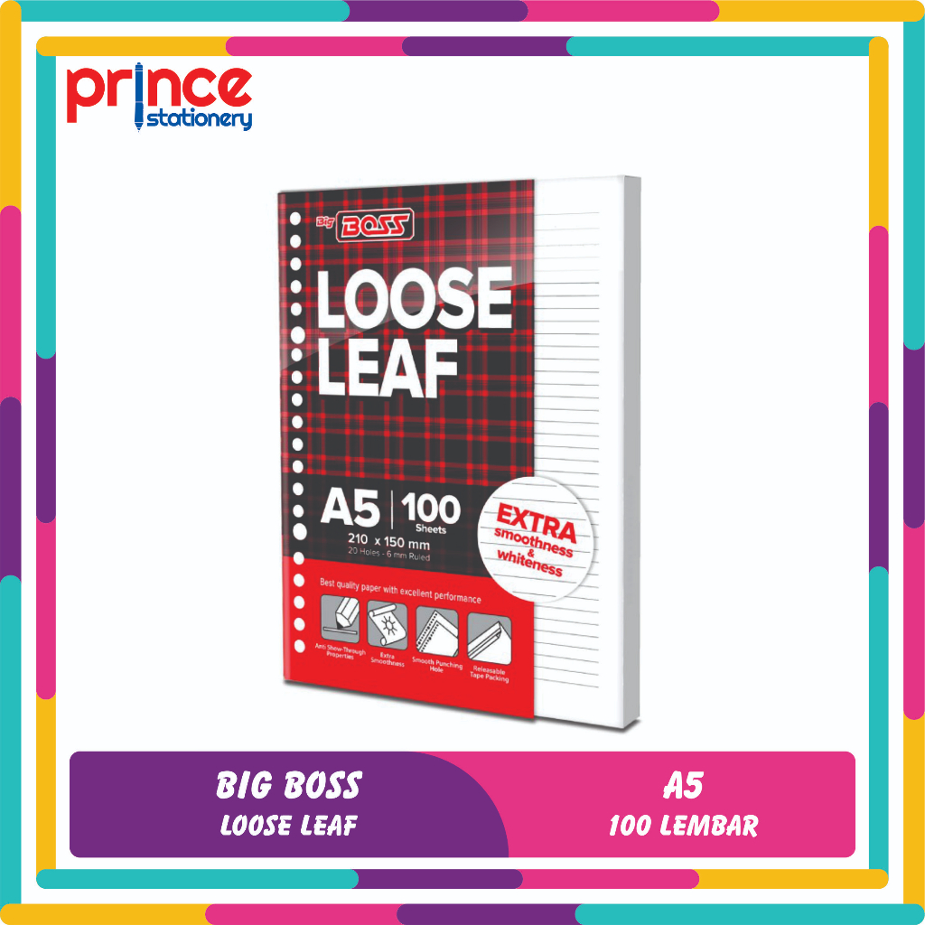 Jual BIG BOSS Loose Leaf / Isi Binder Ukuran A5 Isi 100 Lembar | Shopee ...