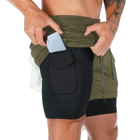 Paket 2in1celana gym fitness / celana olahraga gym fitnes runing Gym Lari Senam