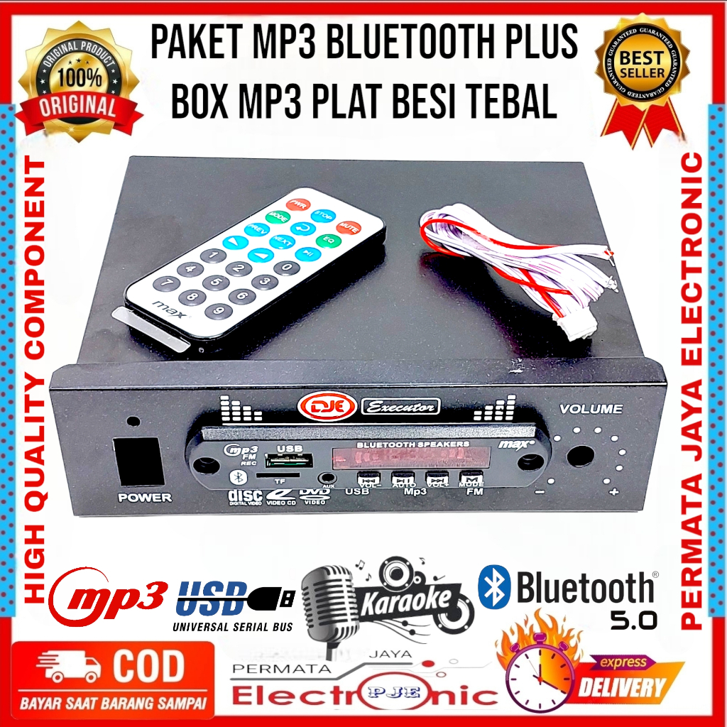 Jual Paket MP3 BLUETOOTH Plus Box Mp3 Plat BESI Tebal | Shopee Indonesia