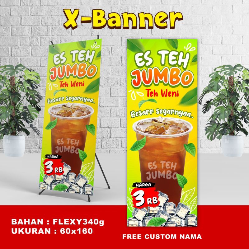 Jual Spanduk Banner Es Teh Jumbo Free Edit Nama Shopee Indonesia 3169