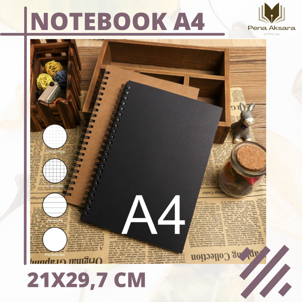 Jual NOTEBOOK UKURAN A4 21x29,7 CM UNTUK MENCATAT MENGGAMBAR SKETSA