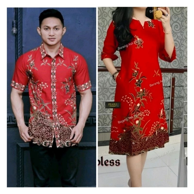 Jual Dress Batik Couple Merah - Dress Pesta Merah | Shopee Indonesia