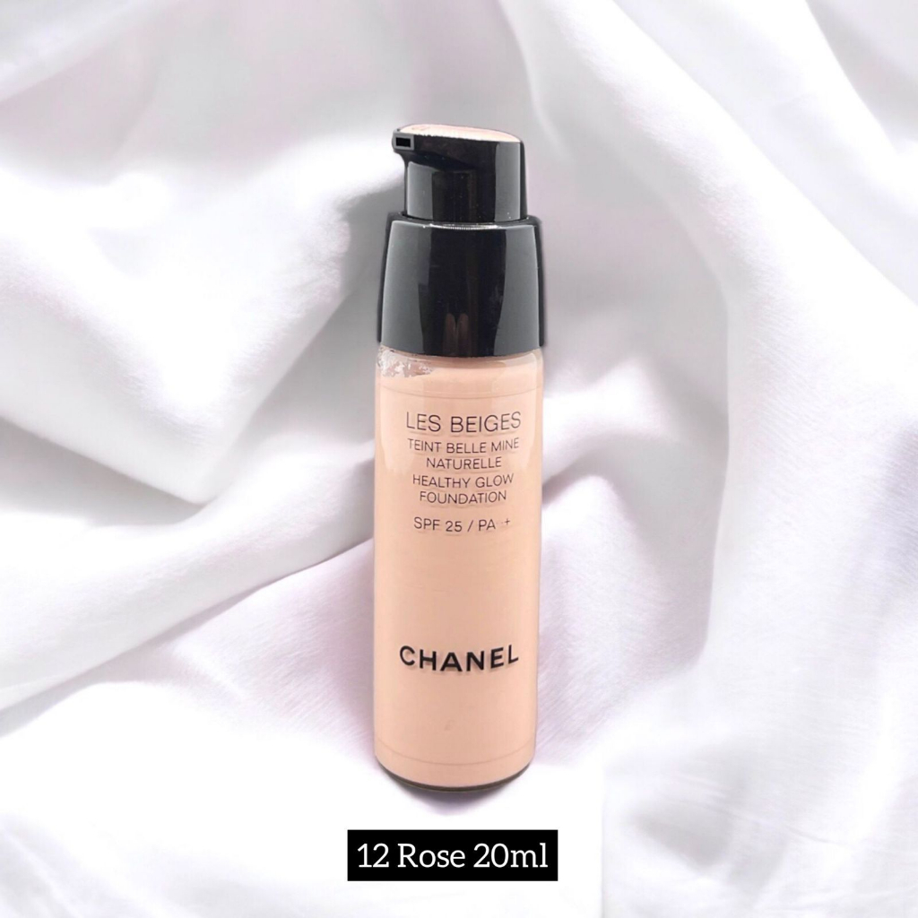 Jual Chanel Les Beiges Healty Glow Foundation SPF 25/PA + Shade 12 Rose ...