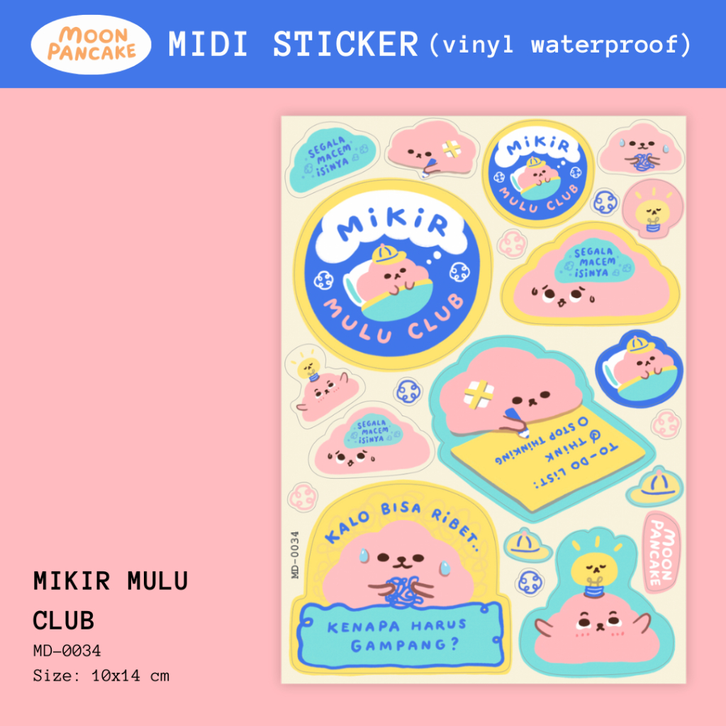 Jual Moon Pancake Midi Sticker - Mikir Mulu Club | Shopee Indonesia