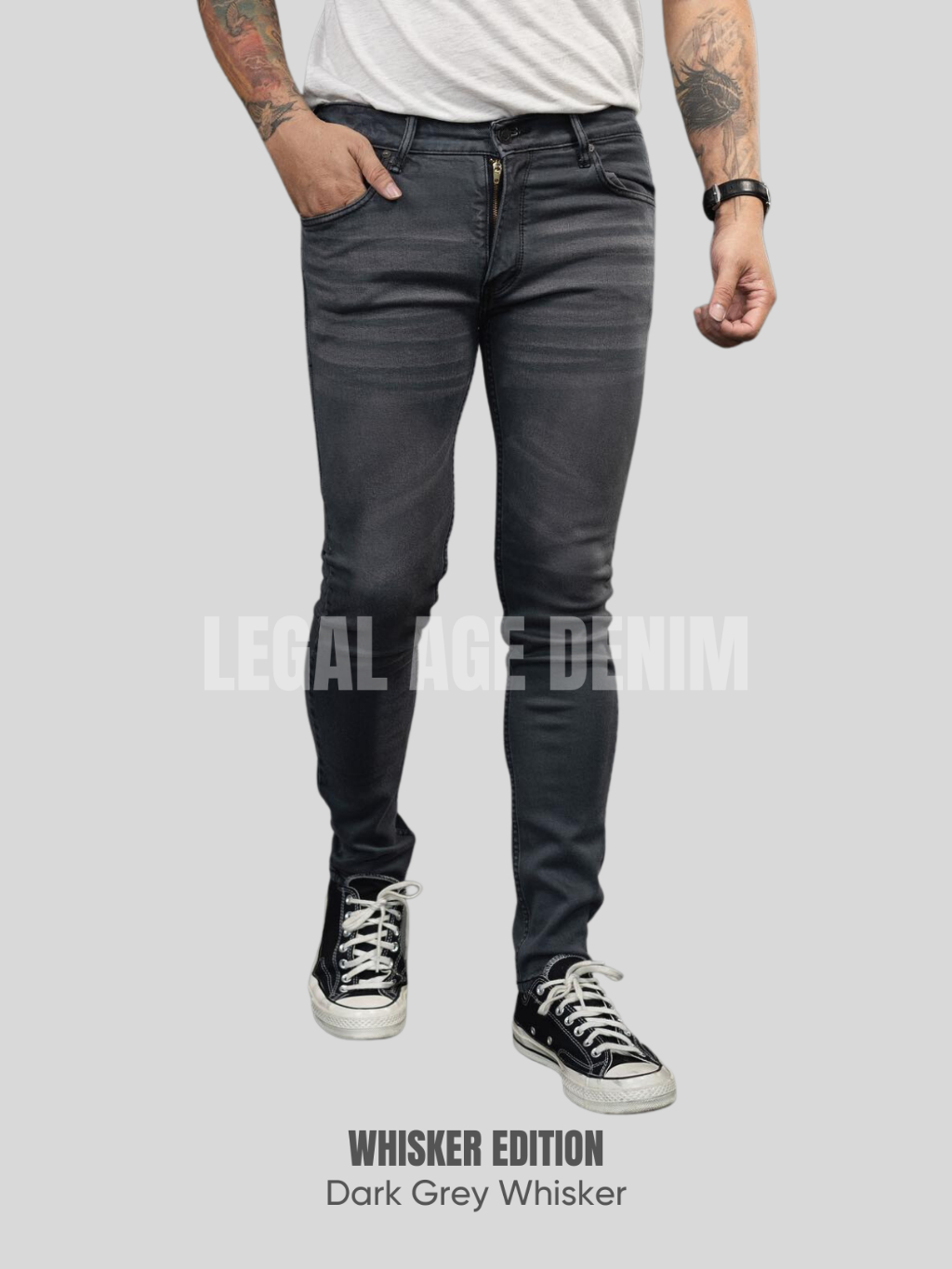 Jual Legal Age J Skinny Soft Jeans Stretch Grey Whisker Jeans Halus Dan Elastis Celana