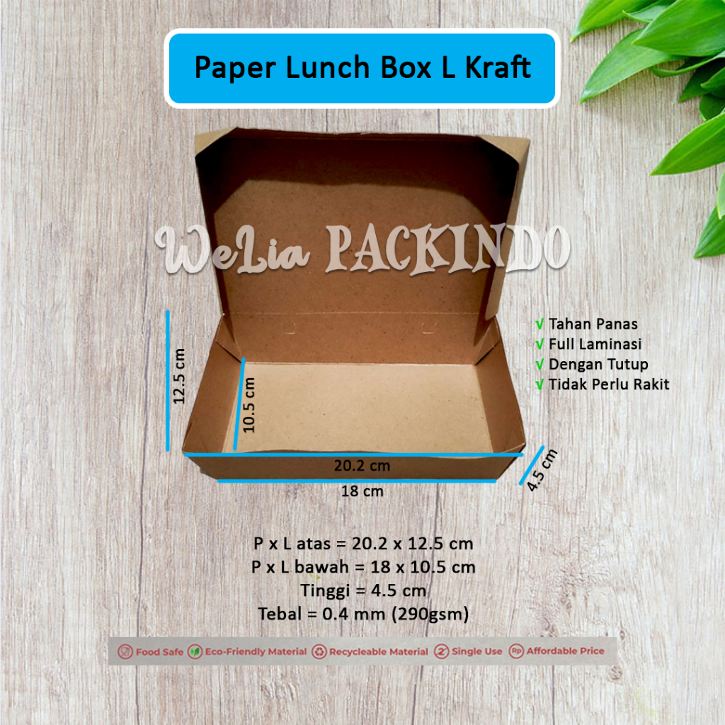 Jual Pcs Paper Lunch Box Trifinity L Kraft Coklat Full Laminasi Kotak Makan Kertas Kraft