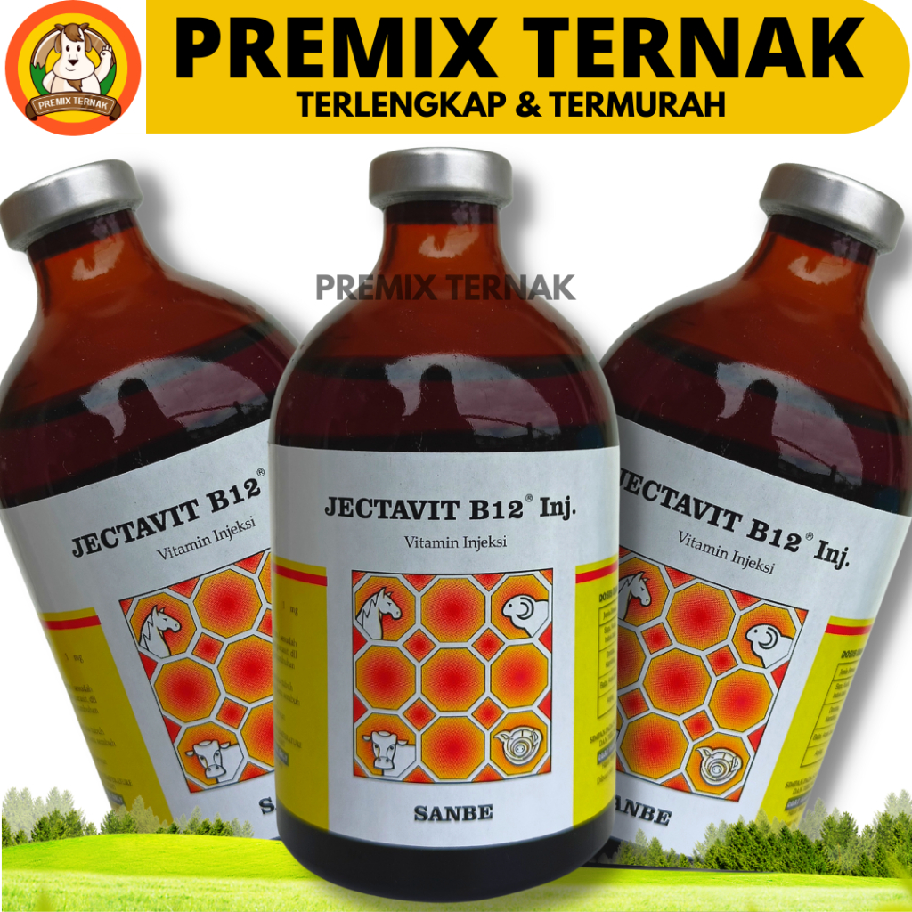 Jual JECTAVIT B12 100 Ml - Vitamin B12 Sapi Domba Kambing Kuda Babi ...