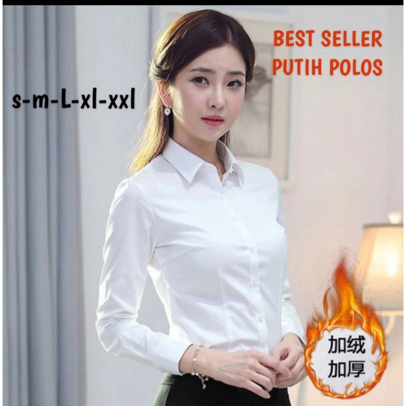 Jual Kemeja Putih Polos Wanita Kemeja Hitam Polos Wanita S Xxl Kemeja Putih Wanita Kemeja Formal