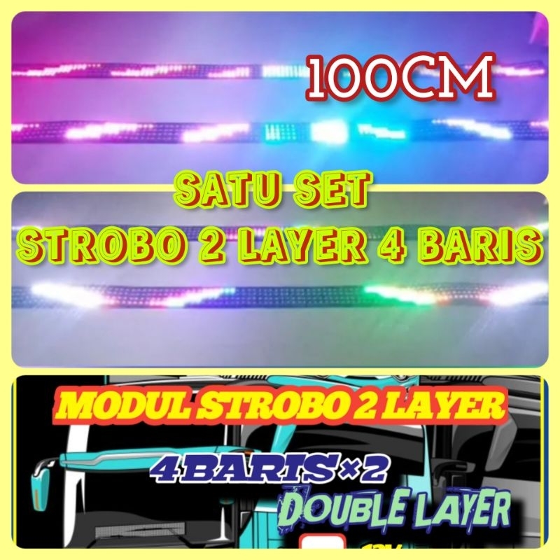 Jual SET STROBO KOMPLIT 2LAYER 4 BARIS 12VOLT DAN 24VOLT | Shopee Indonesia