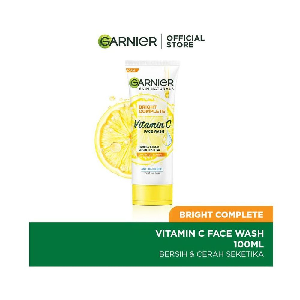 Jual GARNIER Facial Wash Bright Complete VITAMIN C FOAM 100mL Shopee