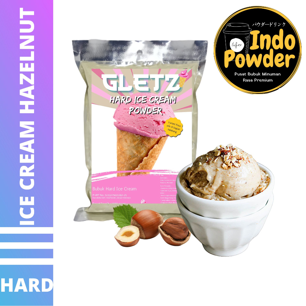 Jual Hard Ice Cream Hazelnut 1kg - Bubuk Es Krim Hazelnut - Bubuk Es 