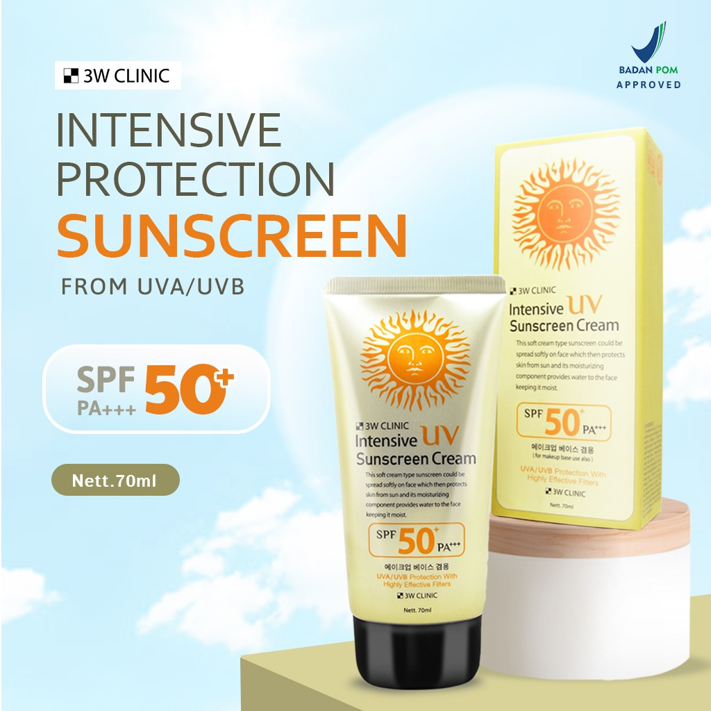 Jual [𝗥𝗘𝗔𝗗𝗬 𝗦𝗧𝗢𝗖𝗞] [𝗕𝗣𝗢𝗠] 𝟯𝗪 𝗖𝗟𝗜𝗡𝗜𝗖 Intensive UV Sunscreen Cream SPF 50 ...