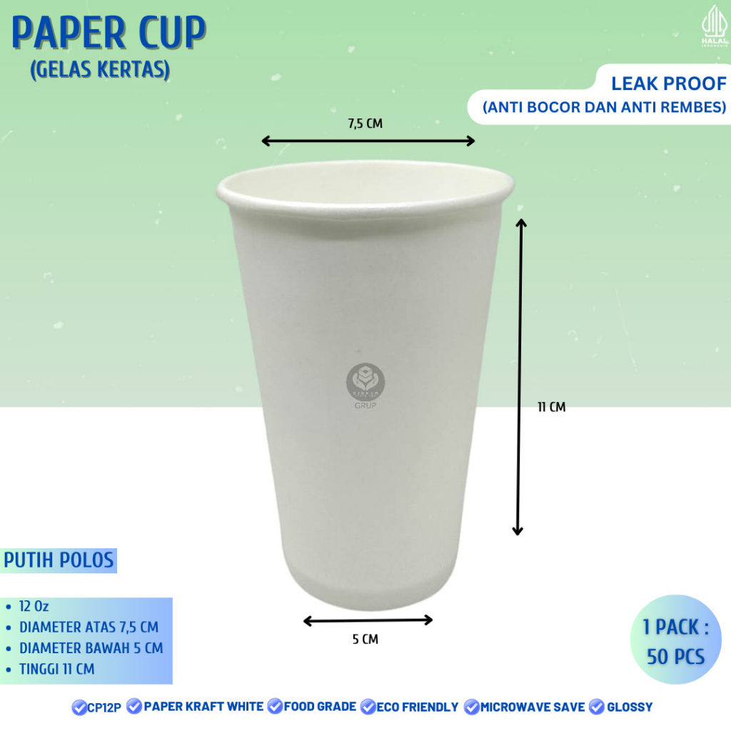 Jual Paper Cup 12 oz Gelas Kertas Gelas Kopi Paper Cup Tebal (Isi 50 ...