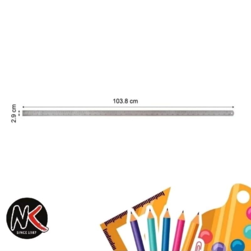 Jual Penggaris Besi Mistar 1 M Ruler Besi Joyko 100 Cm Shopee Indonesia