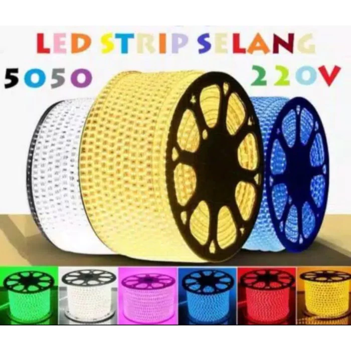 paket lampu led strip selang 5050 SMD AC 220v 6Mete - 10Meter indor dan outdoor | AutoStock