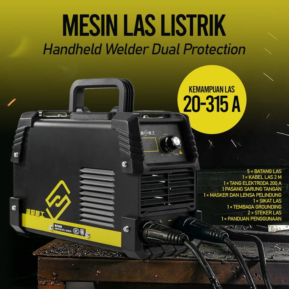 Jual Mesin Las Listrik Handheld Welder Dual Protection 20-315A Hitam ...