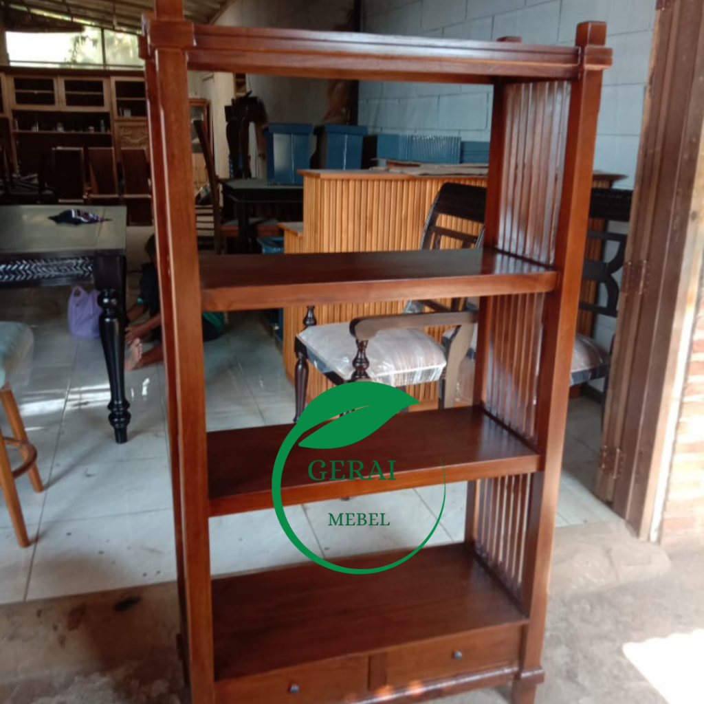 Jual Lemari Rak Buku Minimalis Kayu Jati Furniture Rak Buku Shopee