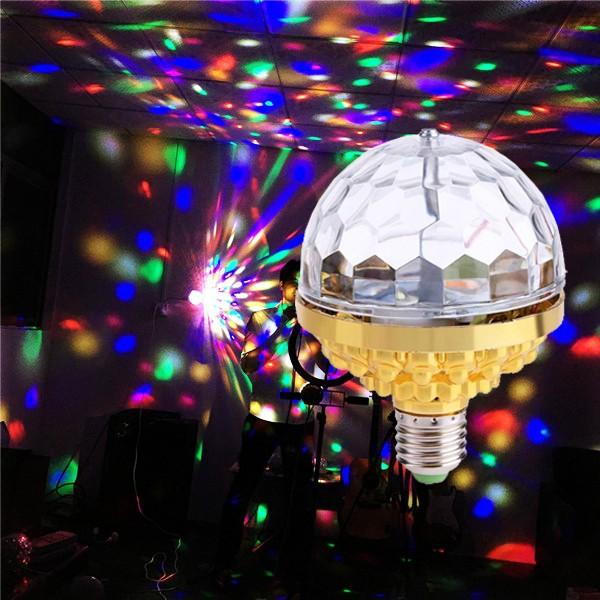 Jual Rotating Crystal Magic Ball RGB LED Stage Bulb E27 Lamp for Disco ...