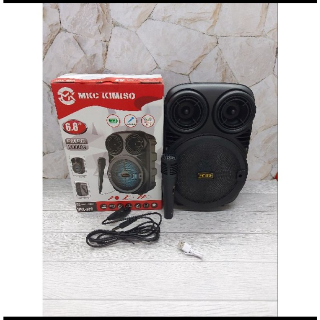Jual JUAL SPEAKER BLUETOOTH KIMISO FREE MIC 6,8'' 2000W DISKO KIMISO ...