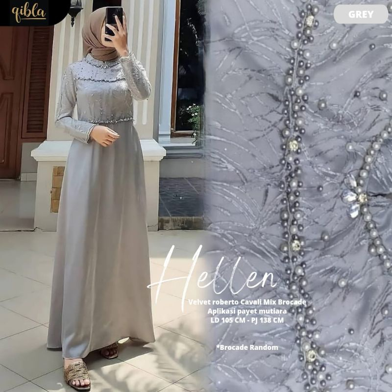 Jual Bisa Cod Tiara Dress Gown Muslim Pesta Wanita Remaja Maxy Model Kekinian Kombinasi