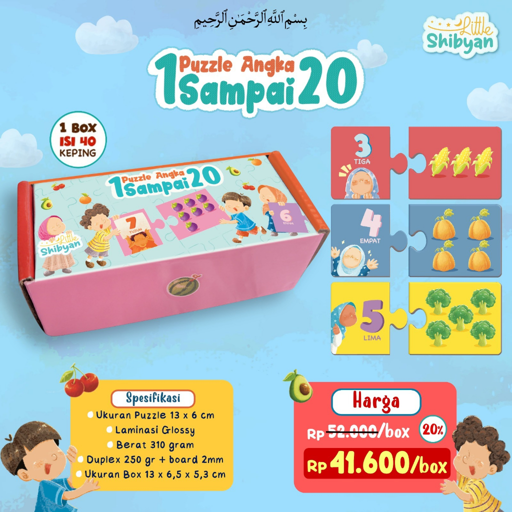 Jual PUZZLE ANGKA 1 SAMPAI 20 (BELAJAR SAMBIL BERMAIN PUZZLE) | Shopee ...