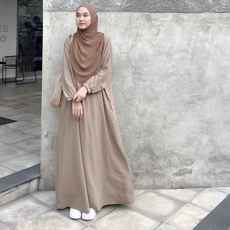 Gamis Polos Muslimah Premium | Dress Syar’i Simple Elegan | Bahan Adem & Jatuh