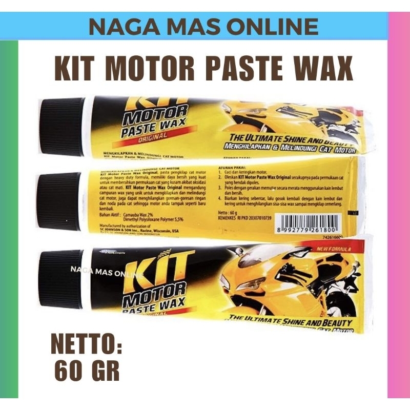 Jual KIT MOTOR PASTE WAX ORIGINAL 60 GR / KIT BENTUK ODOL / WASH AND