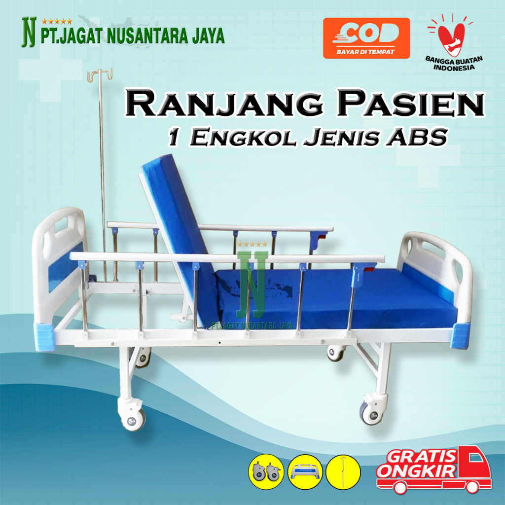 Jual BED PASIEN 1 CRANK ABS | RANJANG PASIEN 1 ENGKOL ABS RUMAH SAKIT ...