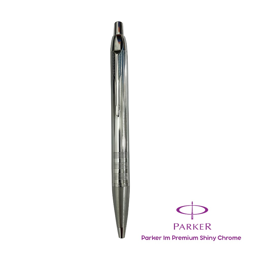 Jual Pen Parker IM Premium Shiny Chrome Metal Chiselled CT Ballpoint ...