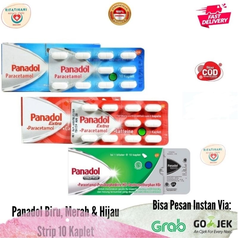 Jual Panadol Biru, Merah Dan Hijau Strip 10 Kaplet | Shopee Indonesia