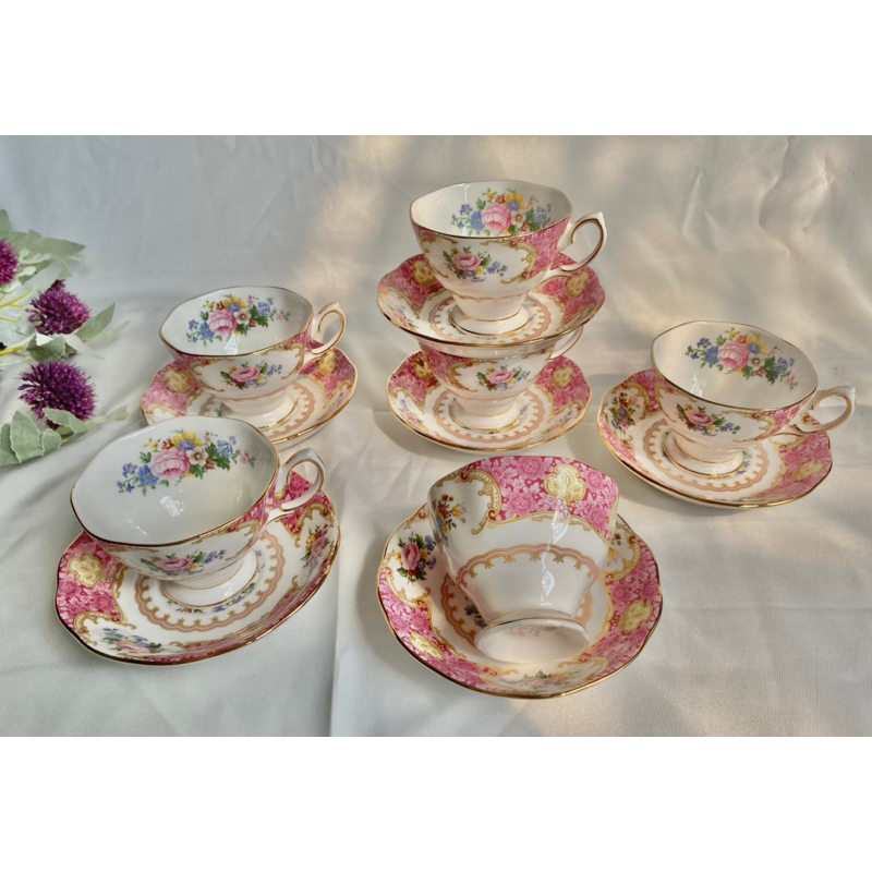 Jual Royal Doulton Royal Albert Lady Carlyle Teacup sets x 6pcs cangkir