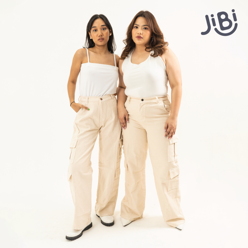 Jual JIBI - Invincible Cargo 4 Pockets Jeans - Cream - Celana Jeans ...