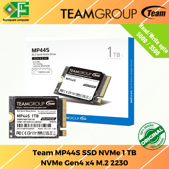 Jual Team MP44S SSD NVMe 1TB Gen4 x4 M.2 2230 | 1000 GB resmi