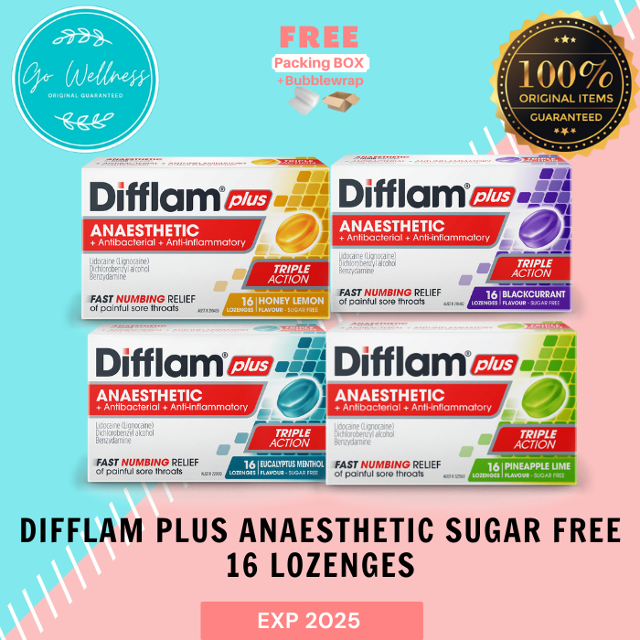 Jual Difflam Plus Sore Throat Lozenges Tablets Permen Tenggorokan G