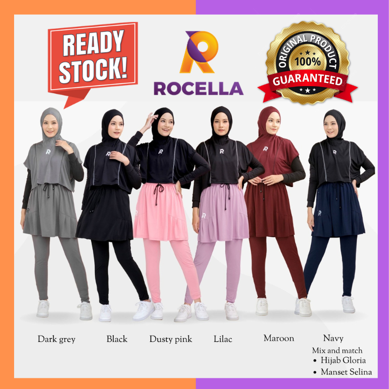 Jual Rocella Rok Legging Celana Sport Delisa Jersey Olahraga Bawahan Polos Hijab Gloria