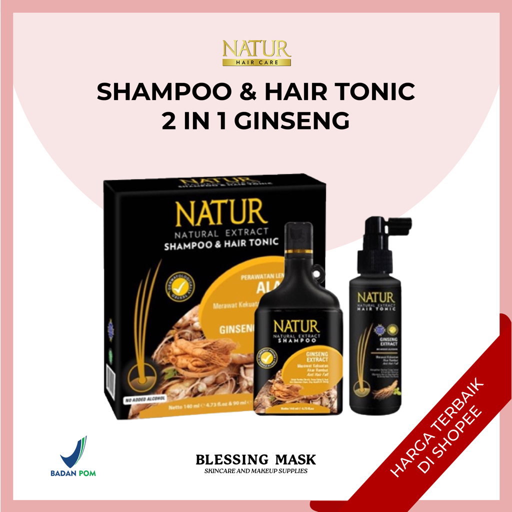 Jual Natur Shampoo & Hair Tonic 2 in 1 Ginseng - Paket Shampoo Hair ...