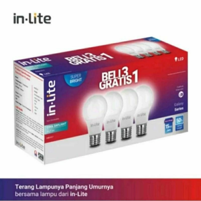 Jual Bohlam Lampu Led Inlite W K Paket Hemat Gratis Isi Pcs