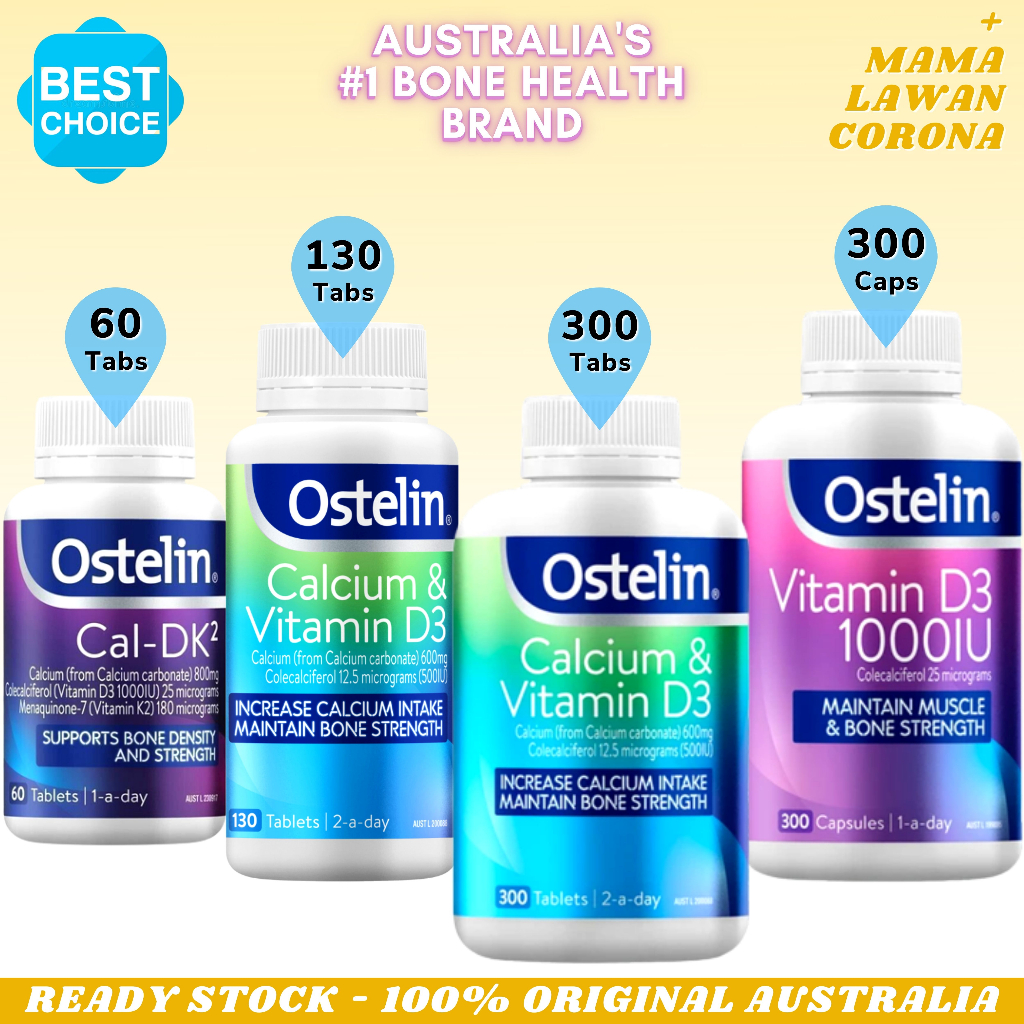 Jual OSTELIN Calcium & Vitamin D3 130 Tablet 250 300 Tablets / Cal DK2 D K2 60 Tab / OSTELIN